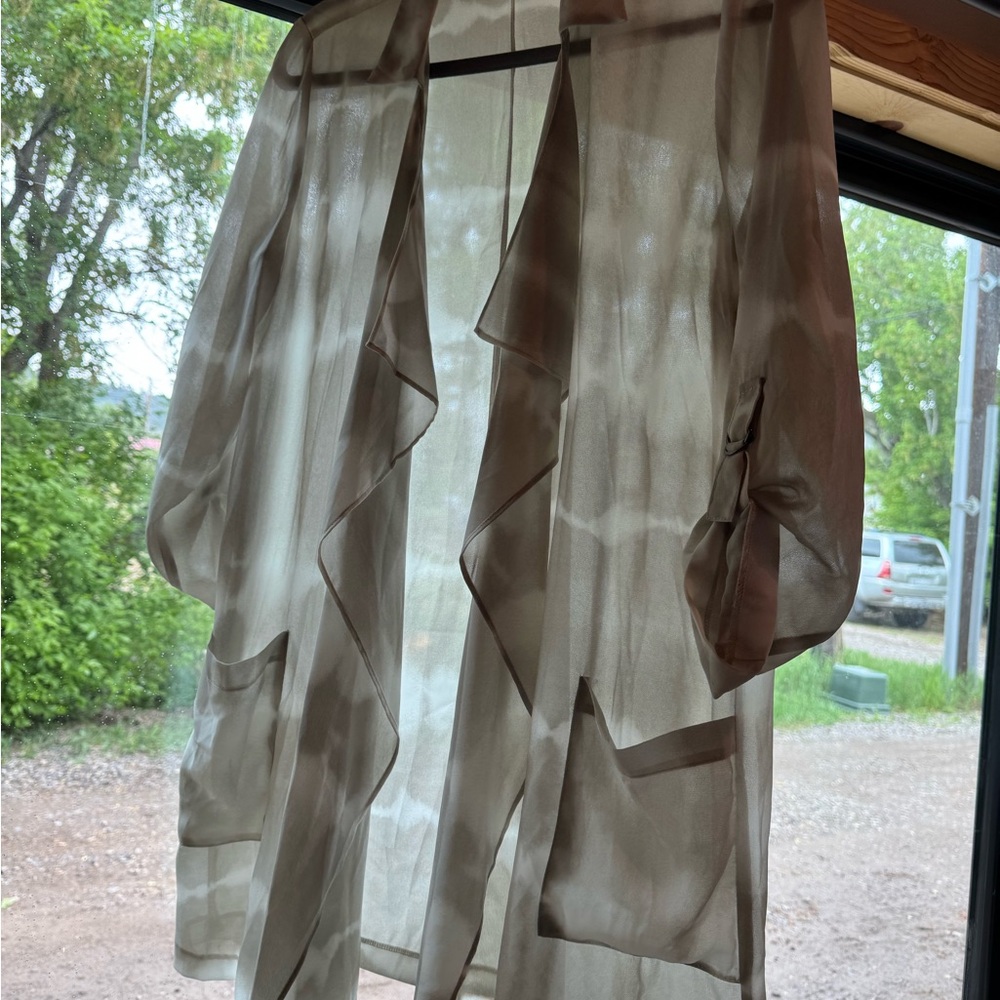 Elegant Sheer Brown Poncho